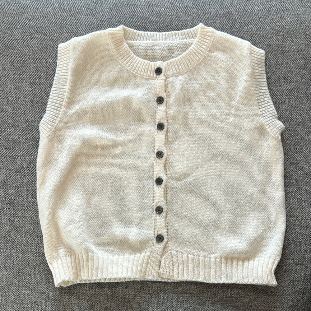 Cream sweater button down tank